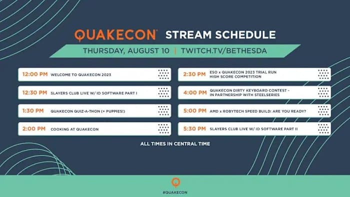 Quakecon schedule